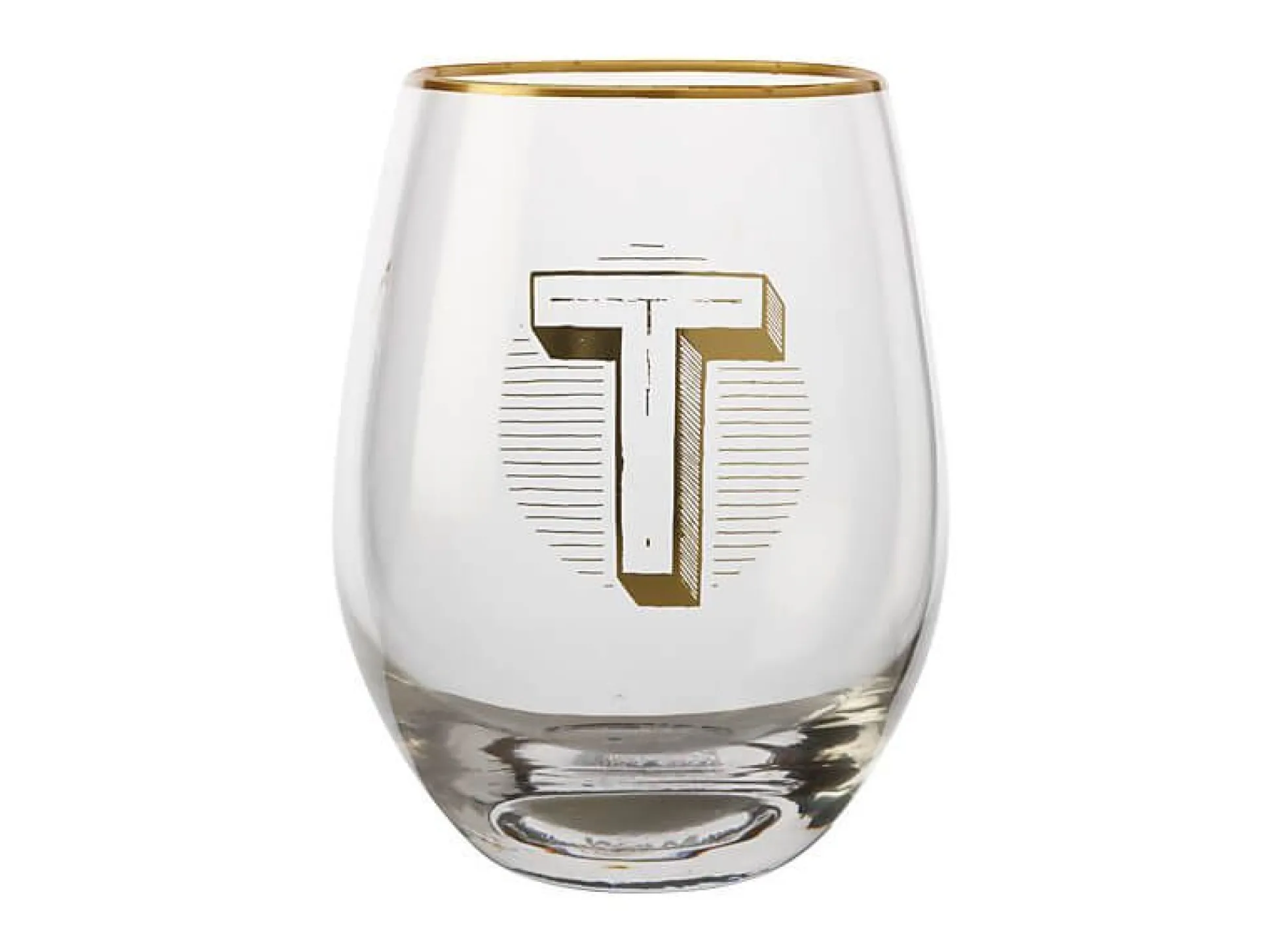 BICCHIERE 500 ML LETTERA "T"