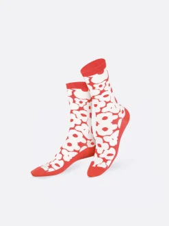 SOCKS FLOWER POWER RED